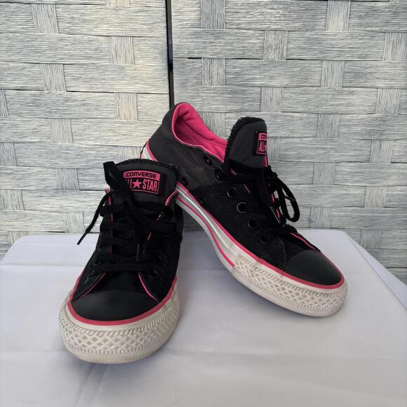 Converse All Star Black and Pink Low Top Sneakers 7 - Picture 1 of 7